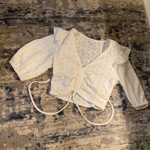 Top shop, White adjustable crop top